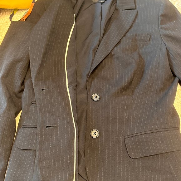 banana republic outlet jacket blazer 4P petite size blue and white - Picture 3 of 6